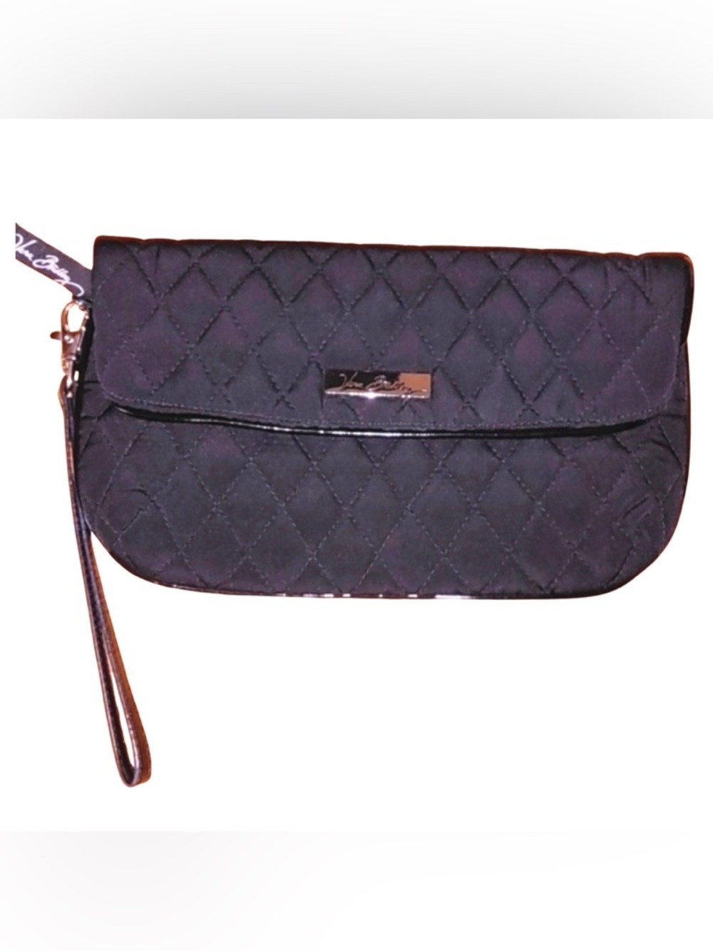 Vera Bradley Black Quilted Wristlet Clutch EUC | Retired